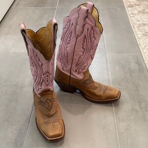 Justin Boots Pink and Brown Women's Western Boots